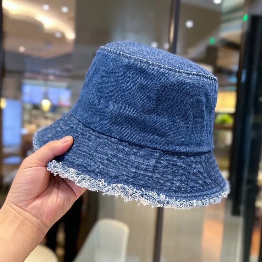 Distressed Denim Washed Bucket Hat